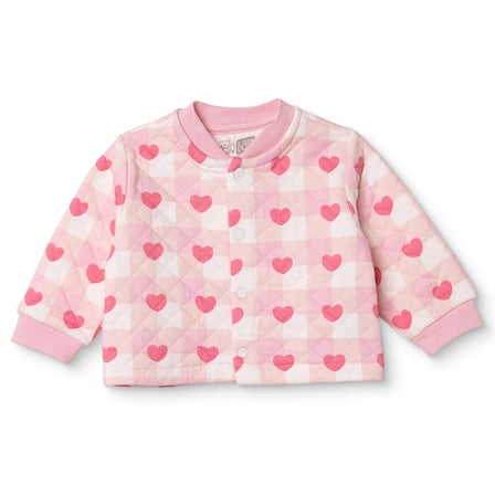 HelloBaby Kız Bebek Kapitone Hırka Ekose Baskılı Çıtçıtlı Bisiklet Yaka Long Sleeve