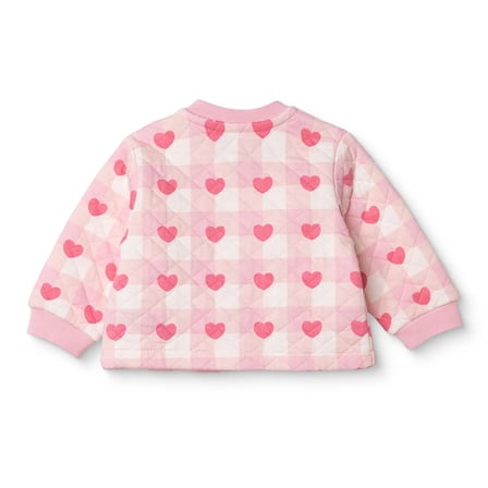 HelloBaby Kız Bebek Kapitone Hırka Ekose Baskılı Çıtçıtlı Bisiklet Yaka Long Sleeve