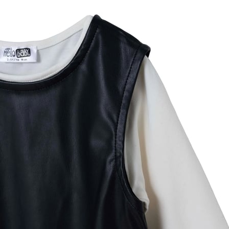HelloBaby Kız Bebek Elbise Tişört Fiyonk Baskılı Bisiklet Yaka Long Sleeve