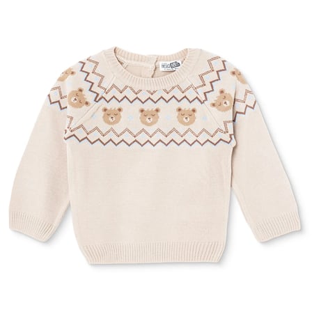 HelloBaby Erkek Bebek Kazak Hayvan Baskılı Bisiklet Yaka Long Sleeve