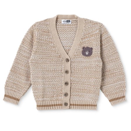 HelloBaby Erkek Bebek Triko Hırka Hayvan Baskılı Düğmeli V Yaka Long Sleeve