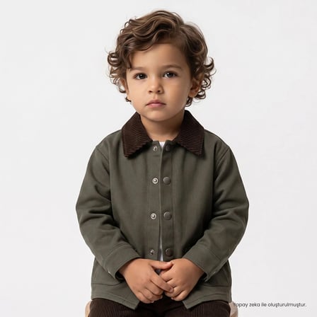 HelloBaby Erkek Bebek Ceket Çıtçıtlı Gömlek Yaka Long Sleeve