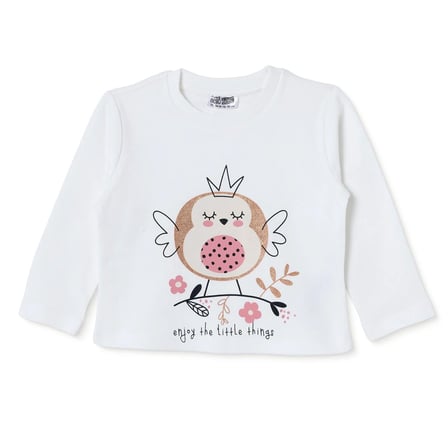 HelloBaby Kız Bebek Tişört Hayvan Baskılı Bisiklet Yaka Long Sleeve
