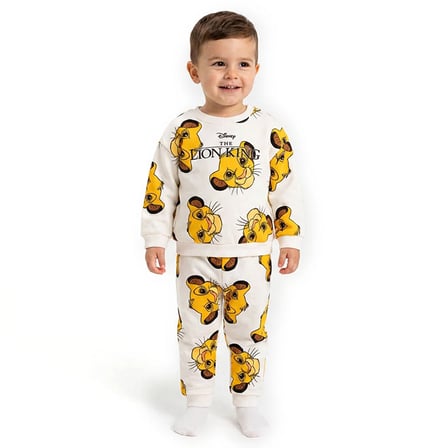 Disney Erkek Bebek Lisans Eşofman Takımı Lisans Baskılı Bisiklet Yaka Long Sleeve Ribanalı