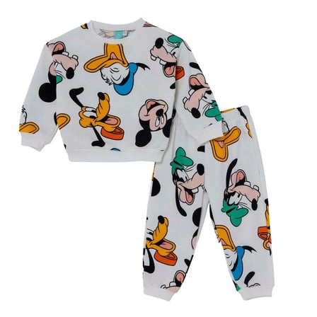 Disney Erkek Bebek Lisans Eşofman Takımı Lisans Baskılı Bisiklet Yaka Long Sleeve Ribanalı