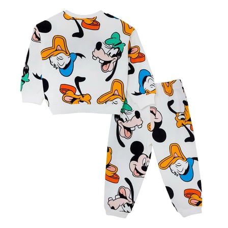 Disney Erkek Bebek Lisans Eşofman Takımı Lisans Baskılı Bisiklet Yaka Long Sleeve Ribanalı