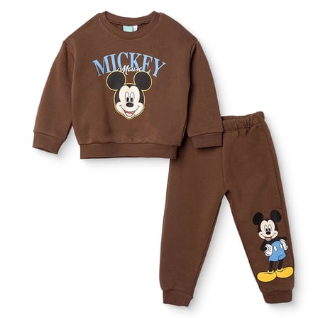 Disney Erkek Bebek Lisans Eşofman Takımı Lisans Baskılı Bisiklet Yaka Long Sleeve Lastikli