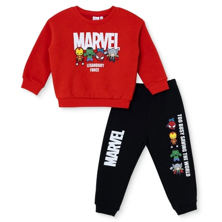 Marvel Erkek Bebek Lisans Eşofman Takımı Lisans Baskılı Bisiklet Yaka Long Sleeve Lastikli