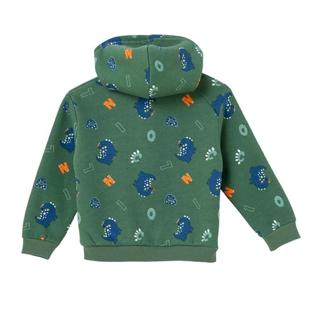 HelloBaby Erkek Bebek Kapüşonlu Hırka Hayvan Baskılı Fermuarlı Kapüşonlu Long Sleeve