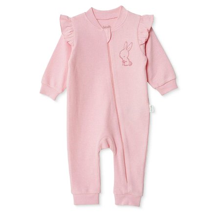 Bebetto Kız Bebek Tulum Hayvan Baskılı Fermuarlı Bisiklet Yaka Long Sleeve Patiksiz
