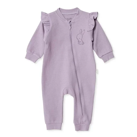 Bebetto Kız Bebek Tulum Hayvan Baskılı Fermuarlı Bisiklet Yaka Long Sleeve Patiksiz