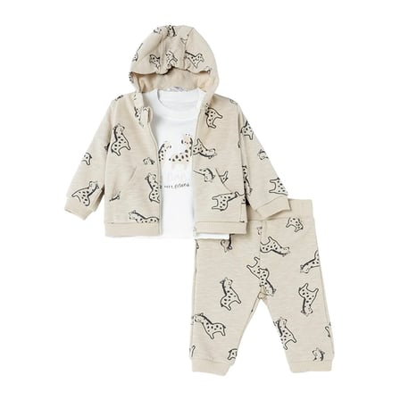 Bebetto Erkek Bebek Sweatshirt-Hırka-Alt Dinozor Baskılı Fermuarlı Bisiklet Yaka Long Sleeve Patiksiz