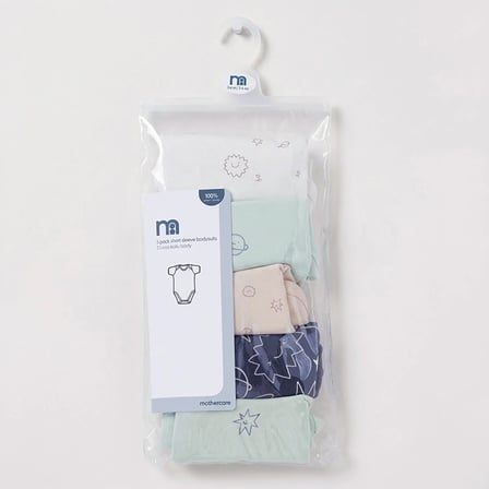Mothercare Erkek Bebek 5li Body Uzay Baskılı Çıtçıtlı Zarf Yaka Long Sleeve