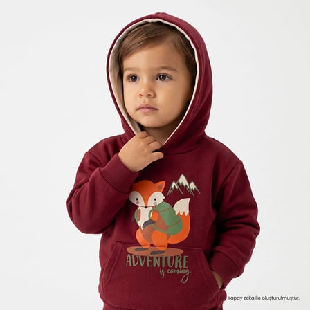 HelloBaby Erkek Bebek Kapüşonlu Sweatshirt Hayvan Baskılı Kapüşonlu Long Sleeve