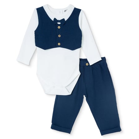 HelloBaby Erkek Bebek Mevlüt Kıyafeti Düğmeli Gömlek Yaka Long Sleeve Patikli