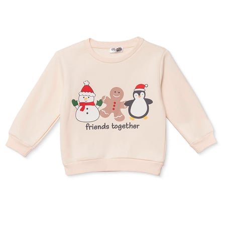 HelloBaby Erkek Bebek Sweatshirt Yeniyıl Baskılı Bisiklet Yaka Long Sleeve