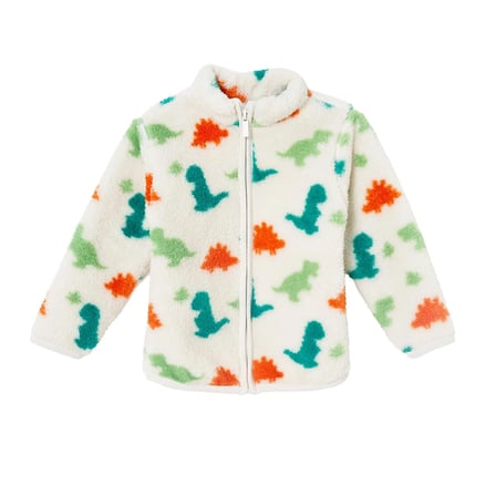 HelloBaby Erkek Bebek Welsoft Hırka Dinozor Baskılı Fermuarlı Bisiklet Yaka Long Sleeve