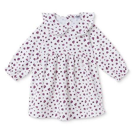 HelloBaby Kız Bebek Elbise Leopar Baskılı Bebe Yaka Long Sleeve