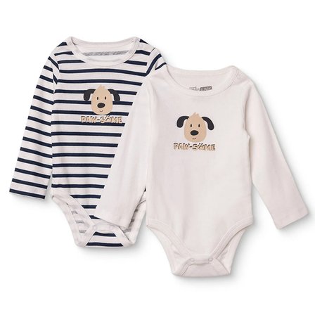 HelloBaby Erkek Bebek 2li Body Hayvan Baskılı Çıtçıtlı Çıtçıtlı Yaka Long Sleeve