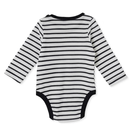 HelloBaby Erkek Bebek Body Çizgili Çıtçıtlı Yaka Long Sleeve
