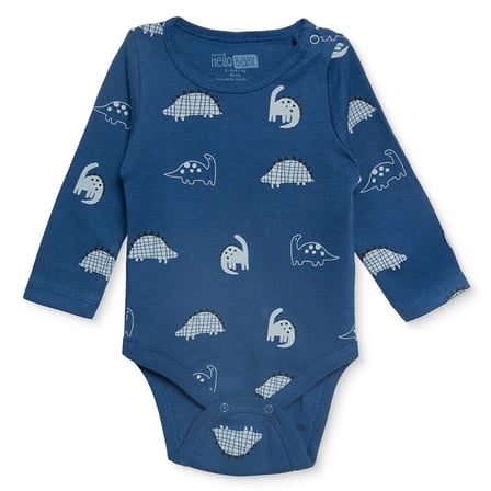 HelloBaby Erkek Bebek Body Dinozor Baskılı Çıtçıtlı Çıtçıtlı Yaka Long Sleeve