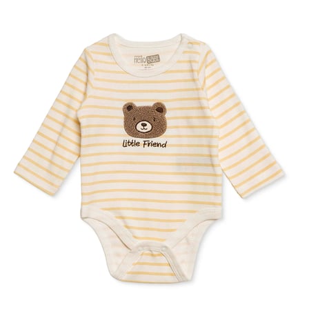HelloBaby Erkek Bebek Body Çizgili Çıtçıtlı Çıtçıtlı Yaka Long Sleeve