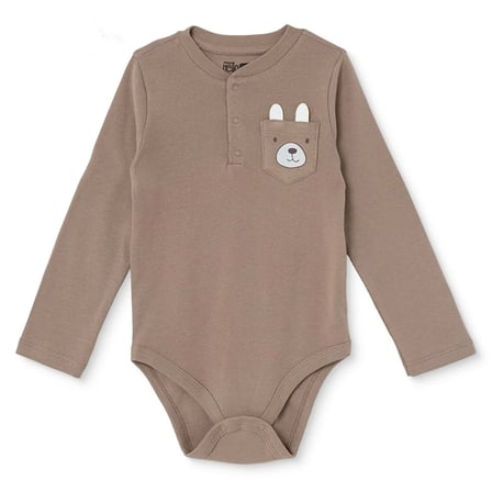 HelloBaby Erkek Bebek Body Hayvan Baskılı Çıtçıtlı Çıtçıtlı Yaka Long Sleeve