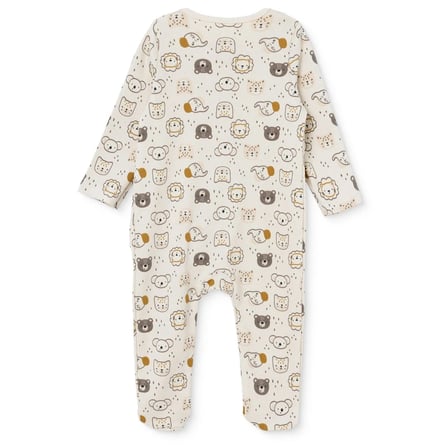 HelloBaby Erkek Bebek Tulum Ayı Baskılı Bisiklet Yaka Fermuarlı Uzun Kol Uzun Paça