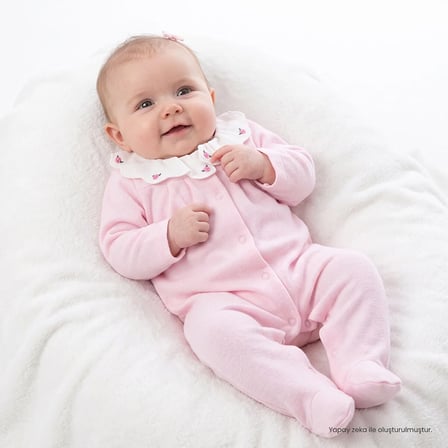 HelloBaby Yenidoğan Kadife Patikli Tulum