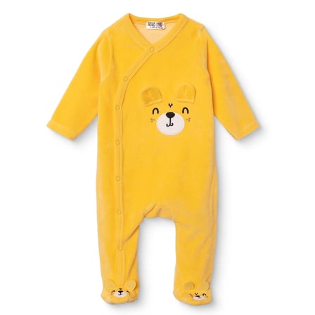 HelloBaby Erkek Bebek Kadife Tulum Hayvan Baskılı Bisiklet Yaka Çıtçıtlı Uzun Kol Uzun Paça