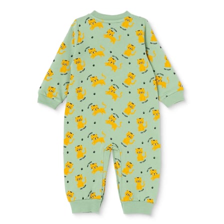 HelloBaby Erkek Bebek Tulum Hayvan Baskılı Bisiklet Yaka Çıtçıtlı Uzun Kol Uzun Paça
