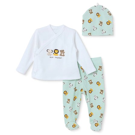 HelloBaby Yenidoğan Zıbın-Şapka-Patikli