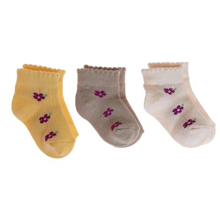 HelloBaby Kız Bebek 3lü Bilek Çorap Çiçek Baskılı