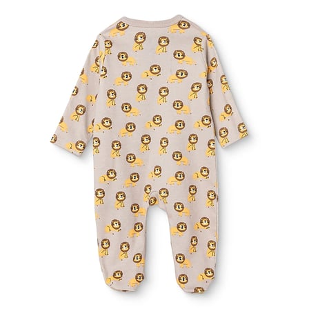 HelloBaby Erkek Bebek Tulum Aslan Baskılı Bisiklet Yaka Fermuarlı Uzun Kol Uzun Paça