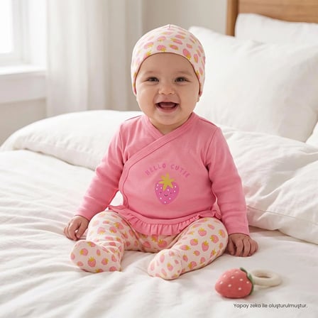 HelloBaby Yenidoğan Zıbın-Şapka-Patikli