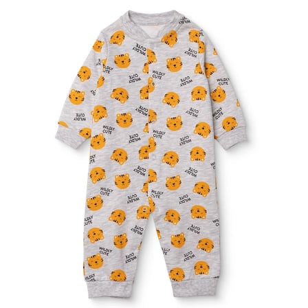 HelloBaby Erkek Bebek Tulum Top Baskılı Bisiklet Yaka Çıtçıtlı Uzun Kol Uzun Paça