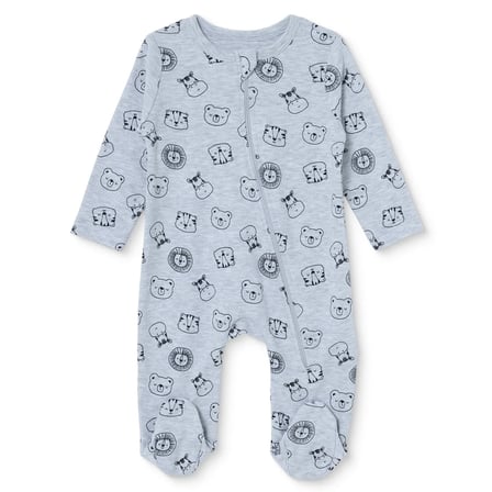 HelloBaby Erkek Bebek Tulum Hayvan Baskılı Bisiklet Yaka Çıtçıtlı Uzun Kol Uzun Paça
