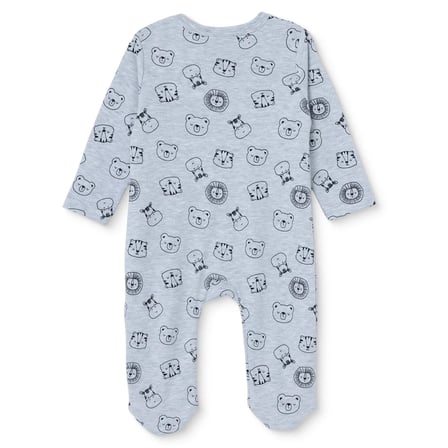 HelloBaby Erkek Bebek Tulum Hayvan Baskılı Bisiklet Yaka Çıtçıtlı Uzun Kol Uzun Paça