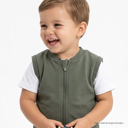 HelloBaby Erkek Bebek Yelek Hakim Yaka Fermuarlı Atlet