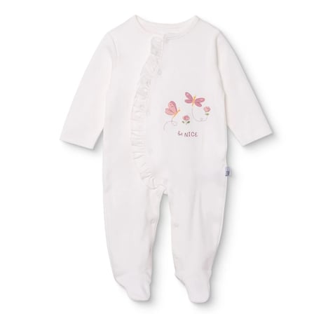 HelloBaby Kız Bebek Tulum Çiçek Baskılı Bisiklet Yaka Fermuarlı Uzun Kol Uzun Paça