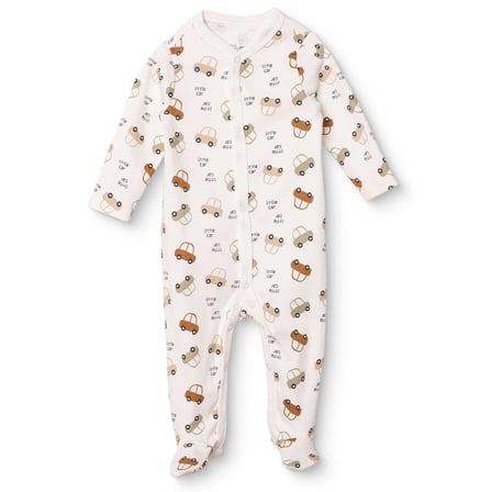 HelloBaby Erkek Bebek Tulum Ayı Baskılı Bisiklet Yaka Çıtçıtlı Uzun Kol Uzun Paça