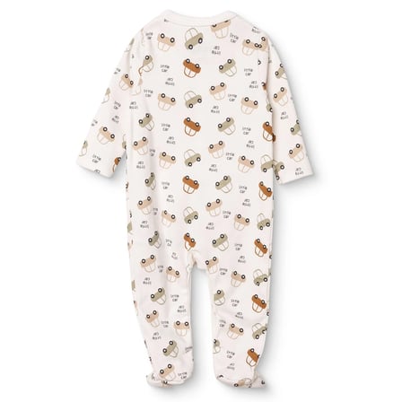 HelloBaby Erkek Bebek Tulum Ayı Baskılı Bisiklet Yaka Çıtçıtlı Uzun Kol Uzun Paça