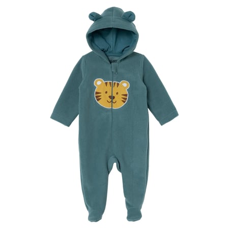 HelloBaby Erkek Bebek Polar Tulum Hayvan Baskılı Kapüşonlu Fermuarlı Uzun Kol Uzun Paça
