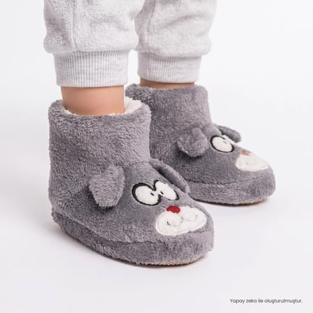 HelloBaby Erkek Bebek Panduf Dinozor Baskılı