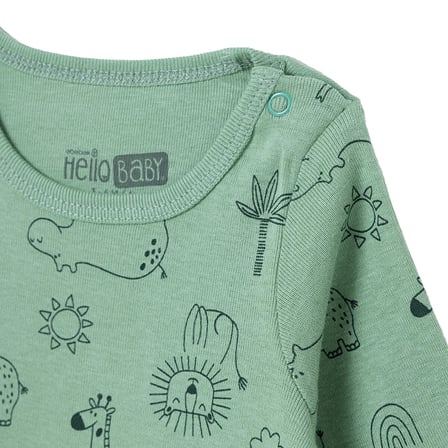 HelloBaby Erkek Bebek Uzun Kol Body Çıtçıtlı Yaka Uzun Kol