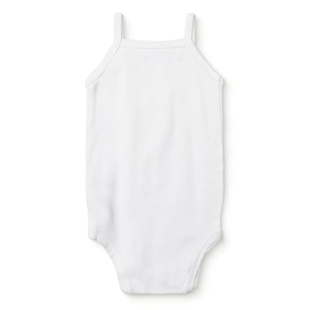 HelloBaby Unisex Beyaz Body Çıtçıtlı Bisiklet Yaka İp Askılı Beyaz %100 Pamuk