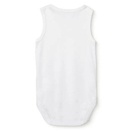 HelloBaby Unisex Beyaz Body Çıtçıtlı Bisiklet Yaka Atlet Kol Beyaz %100 Pamuk
