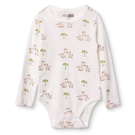 HelloBaby Erkek Bebek Body Hayvan Baskılı Çıtçıtlı Yaka Çıtçıtlı Uzun Kol