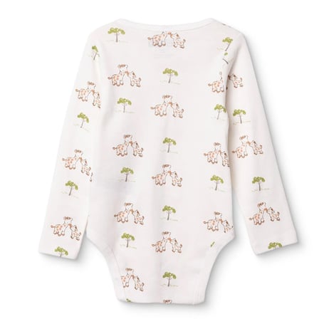 HelloBaby Erkek Bebek Body Hayvan Baskılı Çıtçıtlı Yaka Çıtçıtlı Uzun Kol