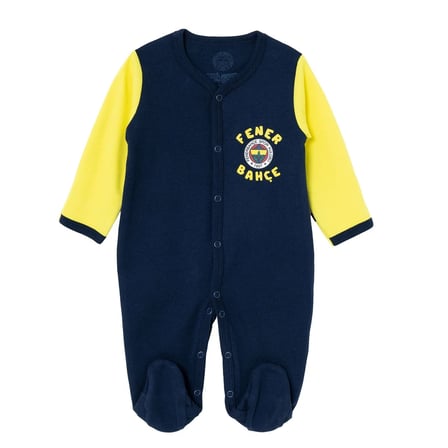 Fenerbahçe Erkek Bebek Tulum Lisans Baskılı Bisiklet Yaka Çıtçıtlı Uzun Kol Uzun Paça